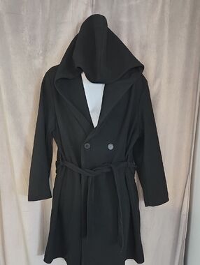 NWT XXL Zara Black Hooded Coat